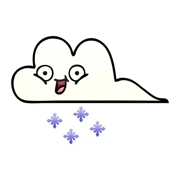 Gradient Shaded Cartoon Snow Cloud — Stock Vector