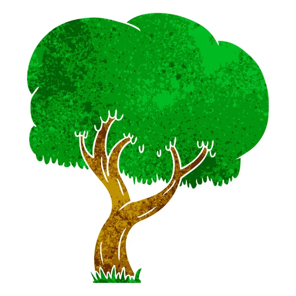 Ретро Мультяшные Каракули Летнего Дерева — стоковый вектор