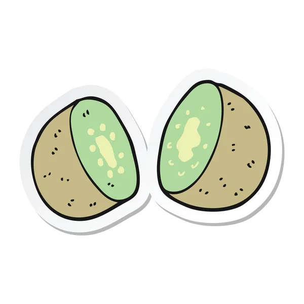 Sticker voor een tekenfilm-kiwi — Stockvector