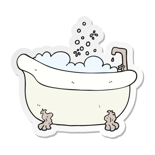 漫画お風呂の水がいっぱいのステッカー — ストックベクタ