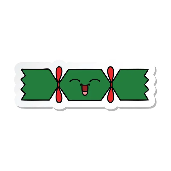 Klistermärke Gullig Tecknad Christmas Cracker — Stock vektor