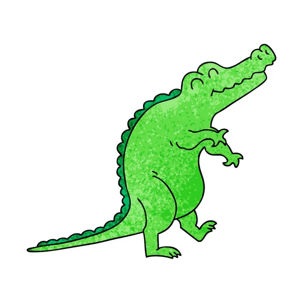 Crocodile Dessin Animé Original Dessiné Main — Image vectorielle