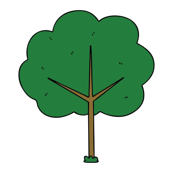Handgezeichneter Skurriler Cartoon Baum — Stockvektor