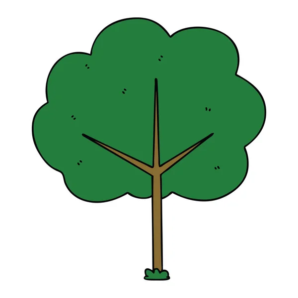 Mano Dibujado Peculiar Árbol Dibujos Animados — Archivo Imágenes Vectoriales