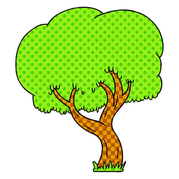 Γελοιογραφία doodle του ένα δέντρο το καλοκαίρι — Διανυσματικό Αρχείο