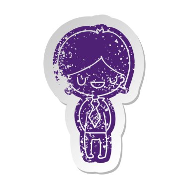 kawaii hoş çocuk sıkıntılı eski etiket