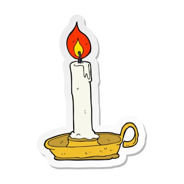 etiket mum yanan bir karikatür