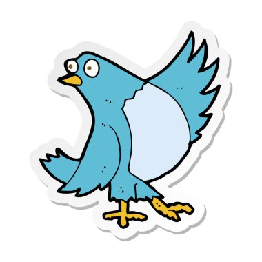 çizgi film dans eden mavi kuş Sticker