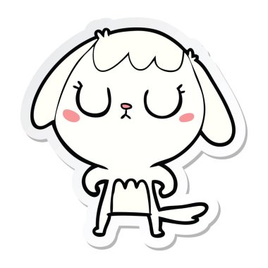 sevimli çizgi köpek etiket