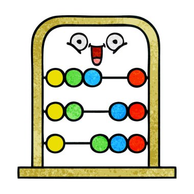 Retro grunge doku karikatür bir abaküs