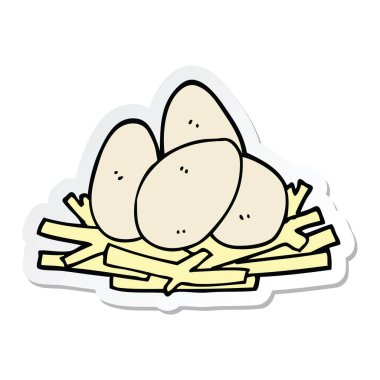 etiket bir karikatür yumurta yuvada