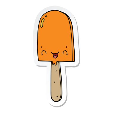 bir çizgi film Buz lolly etiket