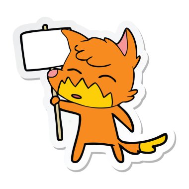 etiket karikatür tilki