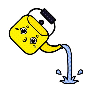çizgi roman tarzı karikatür dökülen bir Kettle