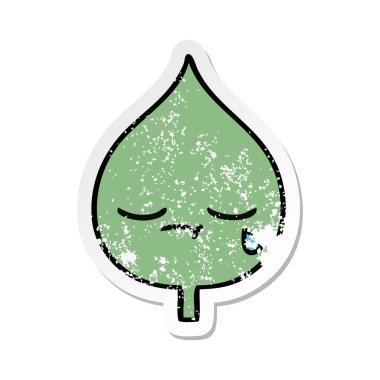 sevimli çizgi ekspresiyon yaprak sıkıntılı etiket