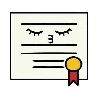 sevimli çizgi mezuniyet diploma