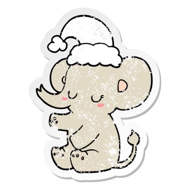 şirin bir Noel filin sıkıntılı etiket