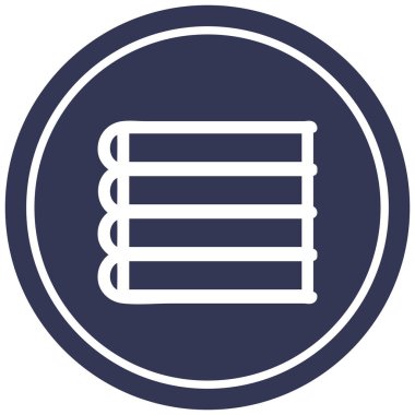 Kitaplar dairesel simgesi simgesi yığını