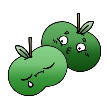 Degrade gölgeli karikatür elma