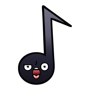 Degrade gölgeli çizgi film müzik notası