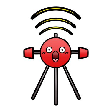 bir uydu degrade gölgeli karikatür