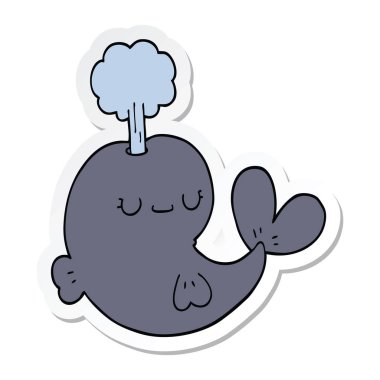 sevimli çizgi balina etiket