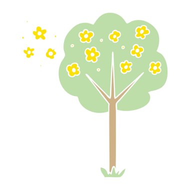 el çekilmiş ilginç karikatür ağaç