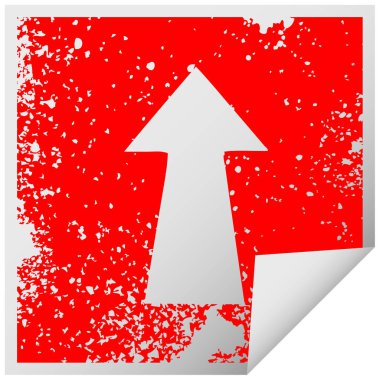 ilginç sıkıntılı kare peeling etiket sembolü ok