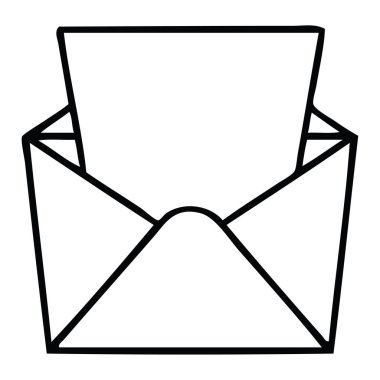 çizim için ilginç çizgi film mektup ve zarf