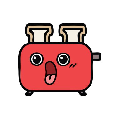 sevimli çizgi, bir ekmek kızartma makinesi,