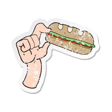 çizgi film alt sandviç Retro sıkıntılı etiket