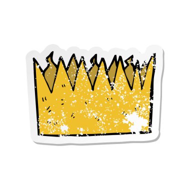 Retro bir karikatür etiket kağıt taç sıkıntılı.