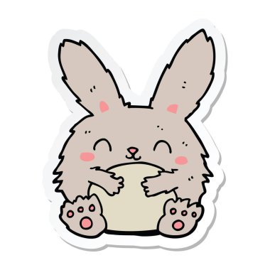 sevimli çizgi tavşan çıkartması