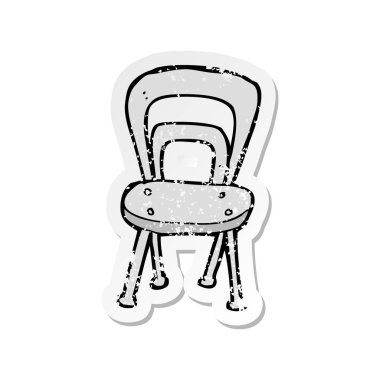 çizgi film sandalye bir Retro sıkıntılı etiket