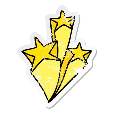 ilginç bir el sıkıntılı etiket çizgi film yıldız çizilmiş