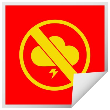 kare peeling etiket karikatür bir yok fırtınaların işareti izin