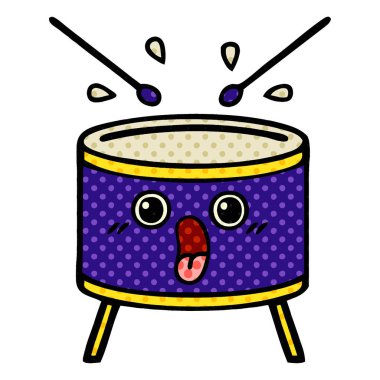 çizgi roman tarzı karikatür bir davul