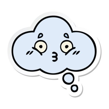 sevimli çizgi düşünce balonu etiket