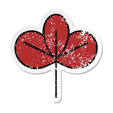 sevimli çizgi sonbahar yaprak sıkıntılı etiket