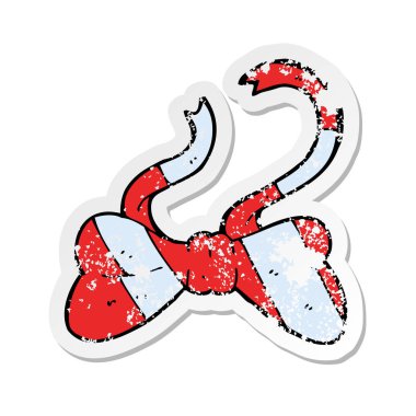 çizgi film papyon Retro sıkıntılı etiket