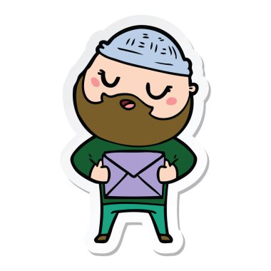 sakallı bir çizgi film adam etiketi