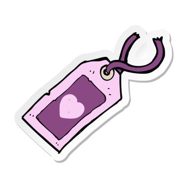 bir çizgi film aşk kalp etiketinin etiket