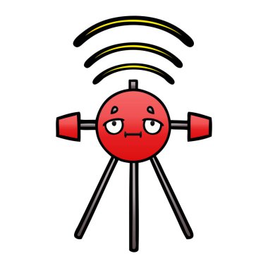 bir uydu degrade gölgeli karikatür