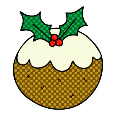 ilginç çizgi roman tarzı çizgi film Noel pudingi