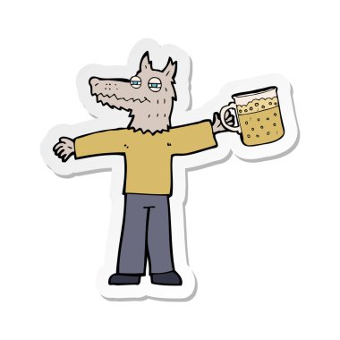 bira içme çizgi film kurt adam etiketi