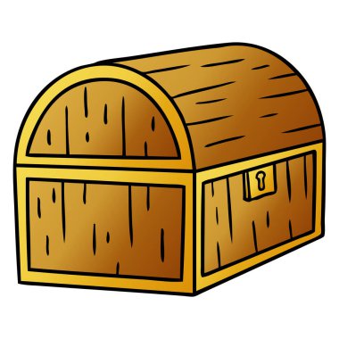 elle çizilmiş degrade çizgi film doodle bir hazine sandığı