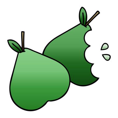 Degrade gölgeli karikatür bir armut