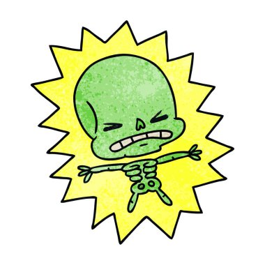 korkunç bir iskeletin dokulu çizgi film 