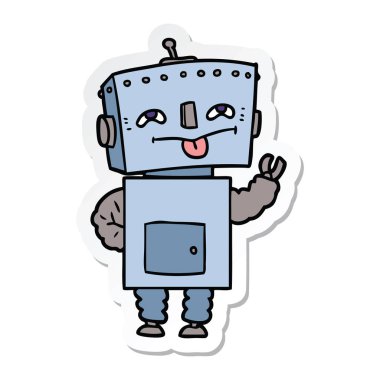 bir çizgi film robot Sticker