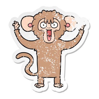 bir karikatür maymun sıkıntılı etiket